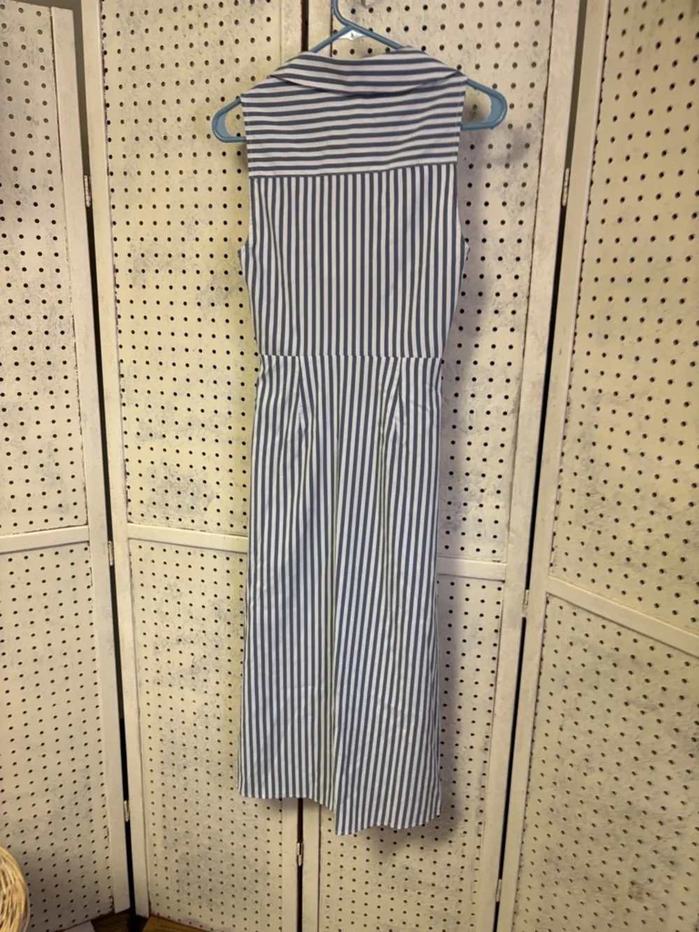 L'Academie Navy and White Striped Midi Dress - Picture 3 of 7